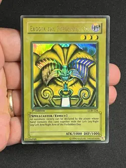 Yugioh Misprint Faded Exodia the Forbidden One Lob-124 1st Ed Deep Wavy Print - Image 1
