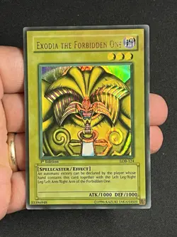 Yugioh Misprint Faded Exodia the Forbidden One Lob-124 1st Ed Deep Wavy Print - Image 2