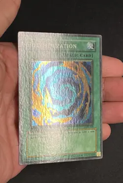 Yugioh Polymerization LOB-059 Super Rare 1st Edition WAVY Faded - Image 3