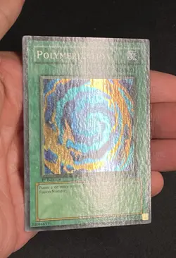 Yugioh Polymerization LOB-059 Super Rare 1st Edition WAVY Faded - Image 4