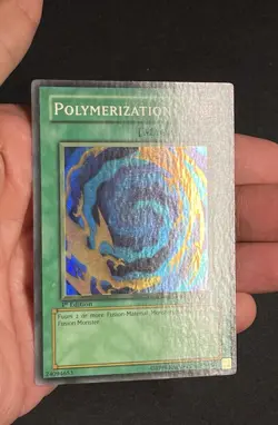Yugioh Polymerization LOB-059 Super Rare 1st Edition WAVY Faded - Image 5