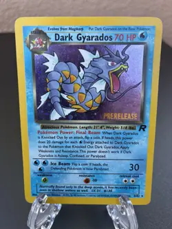 Team Rockets Dark Gyrados Unlimited Pre-Release Stamped 8/82 Holo Pokemon Card - Image 1