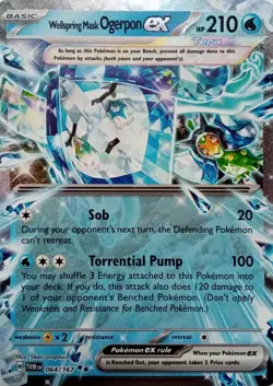 064/167 WELLSPRING MASK OGERPON EX DOUBLE RARE TWILIGHT MASQUERADE POKEMON CARD - Image 1