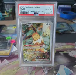 2025 Black Star Promo Prismatic Evolutions ETB # 173 Eevee PSA 10 Card GEM MINT! - Image 1