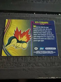 Pokemon Card - Cyndaquil #155 - Johto Series - Topps - Image 2