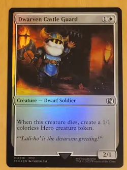 NM Foil Dwarven Castle Guard (MTG Final Fantasy, White Common) - Image 1