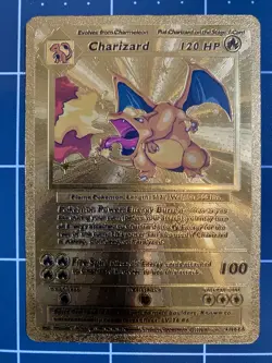 Charizard 4/102 🔥 Pokemon Gold Foil Card Fan Art 🔥 - Image 1