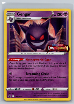 Pokemon GENGAR SWSH241 - Lost Origin - PRERELEASE HOLO PROMO (NM-) 0013 - Image 1