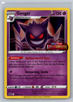 Pokemon GENGAR SWSH241 - Lost Origin - PRERELEASE HOLO PROMO (NM-) 0011 - Image 1