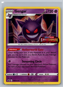 Pokemon GENGAR SWSH241 - Lost Origin - PRERELEASE HOLO PROMO (NM-) 0010 - Image 1