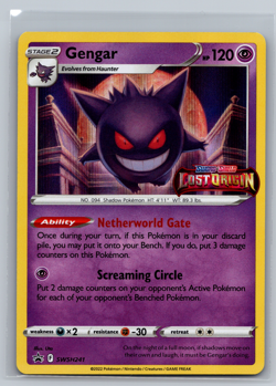 Pokemon GENGAR SWSH241 - Lost Origin - PRERELEASE HOLO PROMO (NM-) 009 - Image 1