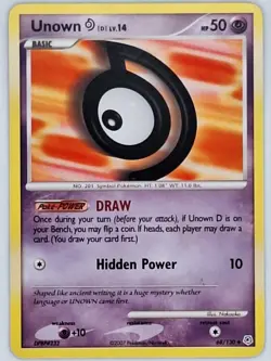 Unown D 68/130 Pokemon - Diamond & Pearl LP - Image 1