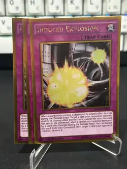 3x Yugioh - Induced Explosion - MVP1-ENG09 - Gold Rare - 1st Edition Playset - Image 1