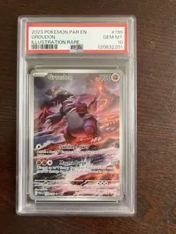 Groudon Holo Illustration Card 199/182 Sv04: Paradox Rift PSA 10 Rare - Image 1