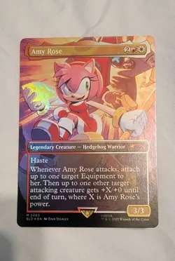 IN HAND - Amy Rose ✨RAINBOW FOIL✨ Secret Lair x Sonic - NM Magic MTG 2083 - Image 1