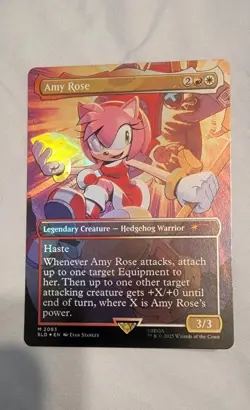 IN HAND - Amy Rose ✨RAINBOW FOIL✨ Secret Lair x Sonic - NM Magic MTG 2083 - Image 3