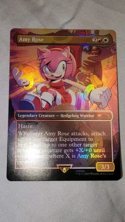 IN HAND - Amy Rose ✨RAINBOW FOIL✨ Secret Lair x Sonic - NM Magic MTG 2083 - Image 4