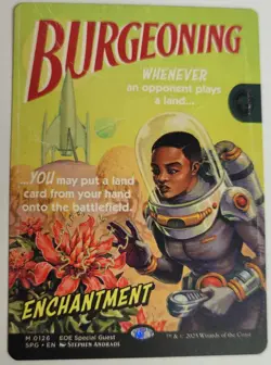 Burgeoning (Nonfoil) Ships Now EOE Special Guest Retro Sci-Fi Art MTG - Image 1