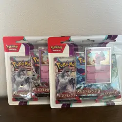 Pokemon TCG: Paldea Evolved 3 Pack Blister SV02 X2 - Image 1