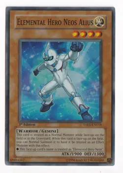 Yugioh Elemental Hero Neos Alius TAEV-EN018 Super Rare 1st Ed NM - Image 1