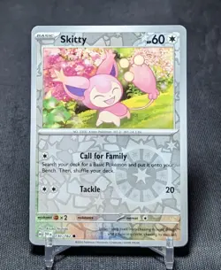 Skitty Common Reverse Holo Colorless Temporal Forces Pokemon TCG Card 130/162 - Image 1