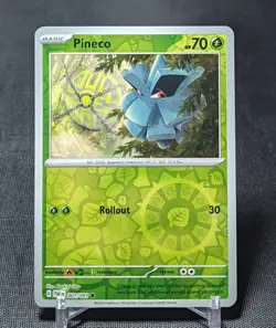 Pineco Common Reverse Holo Grass 2024 PALDEAN FATES Pokemon TCG Card 001/091 - Image 1