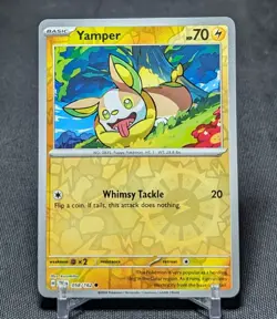 Yamper Common Reverse Holo Lightning Temporal Forces Pokemon TCG Card 058/162 - Image 1