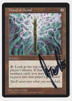 Miscut Signed Wand of Denial Proof MP Visions Artist Steve Luke MTG Magic AP! - Image 1