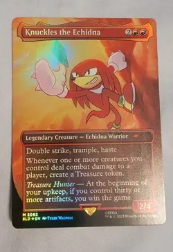 IN HAND - Knuckles the Echidna✨RAINBOW FOIL✨Secret Lair x Sonic - Magic MTG 2082 - Image 1