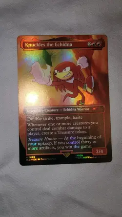 IN HAND - Knuckles the Echidna✨RAINBOW FOIL✨Secret Lair x Sonic - Magic MTG 2082 - Image 4