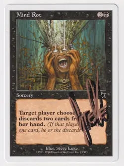Shadow Signed Mind Rot Proof MP Starter 1999 Artist Steve Luke WOTC MTG Magic AP - Image 1