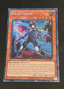 Yugioh! K9-17 Izuna *COLLECTOR'S RARE* Justice Hunters JUSH-EN031 - Image 2
