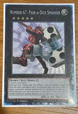 Yugioh! Number 67: Pair-a-Dice Smasher *COLLECTOR'S RARE* JUSH-EN058 - Image 1