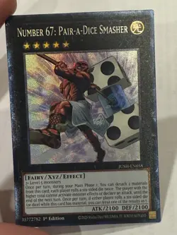 Yugioh! Number 67: Pair-a-Dice Smasher *COLLECTOR'S RARE* JUSH-EN058 - Image 1