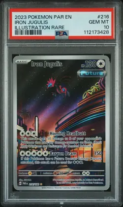 Pokemon PSA 10 Iron Jugulis 216/182 Illustration Rare Paradox Rift Card - Image 1