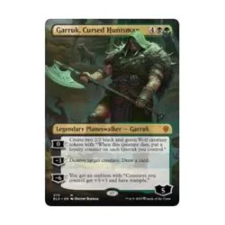 WOTC MtG Throne of Eldraine Garruk, Cursed Huntsman (Borderless) (MR) (Foi NM - Image 1