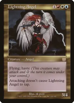 MTG Lightning Angel Apocalypse Japanese Near Mint Foil Signed - Image 2