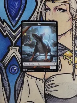 1x Rat Token - NM/M ELD Throne of Eldraine MTG Magic - Image 1