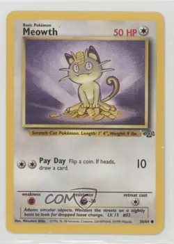 Meowth Pokemon Jungle #56 1999 0wt1 - Image 1