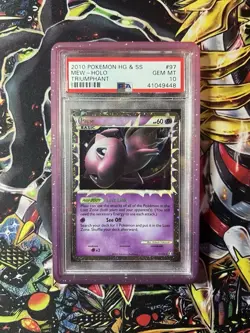 2010 POKEMON TRIUMPHANT MEW PRIME #97 ULTRA RARE HOLO PSA 10 GEM MINT POP 143 - Image 1