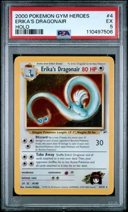 2000 Pokemon Erika's Dragonair Gym Heroes Holo 4/132 PSA 5 EXCELLENT - Image 1