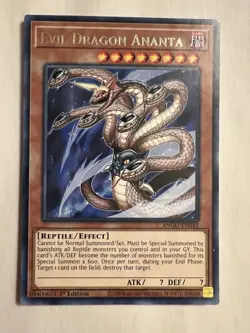 Yugioh TCG Ancient Guardians Evil Dragon Ananta ANGU-EN042 Rare NM - Image 1