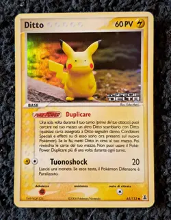 Pokemon Card Ditto / Pikachu Reverse Foil Holo 63/113 Ex Delta Species ITA EXC - Image 1