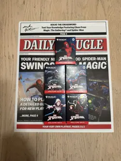SDCC 2025 Spider-Man MTG Welcome Decks Full Set & Newspaper Signed By MaRo - Image 1