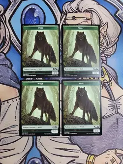4x Wolf Tokens - NM/M M20 Core Set 2020 MTG Magic - Image 1