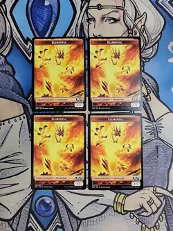 4x Elemental (1,1) Tokens - NM/M M20 Core Set 2020 MTG Magic - Image 1