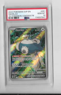 2023 Pokemon Scarlet & Violet Snorlax 151 PROMO POKEMON CENTER PSA 10 GEM MINT - Image 1