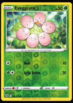 Exeggcute 001/172 Reverse Holo Brilliant Stars Pokemon TCG Card NM - Image 1