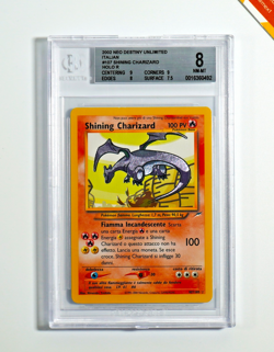 Pokemon BGS 8 Shining Charizard #107 Holo Neo Destiny Unlimited 2002 Italiano - Image 1