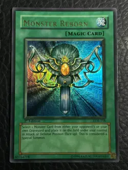 Yugioh Monster Reborn LOB-118 1st Edition North American Wavy Faded - Image 1
